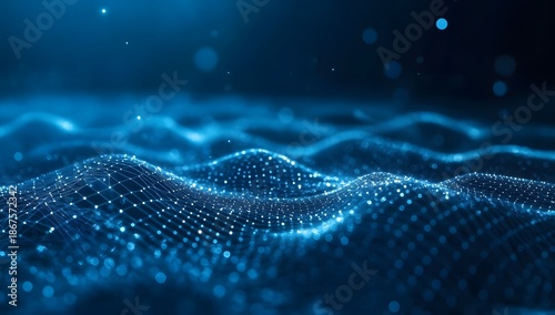 Abstract digital wave pattern in blue tones