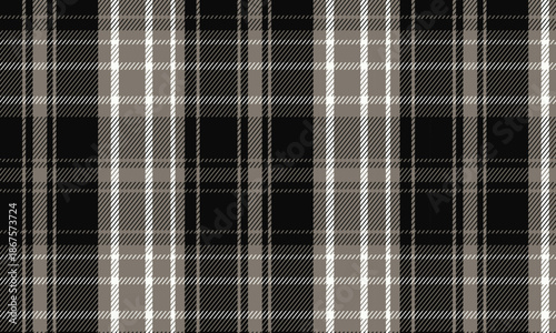 Seamless Gray Black Tartan Plaid Pattern for Fabric, Textile, Wallpaper, Background