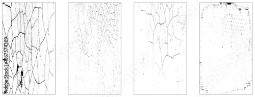 Set of Black and white grunge. Distress overlay texture. Surface dust and rough dirty wall background concept. 