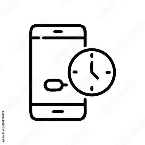 Smartphone with clock icon