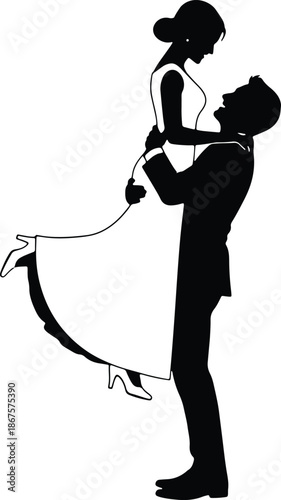 Couple Dancing Silhouette Romantic Dance Pose Ballroom