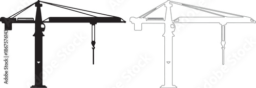 Black and white winch illustrations