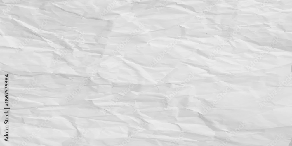 Naklejka premium Crumpled white paper abstract shape background with space paper for text. White Paper Texture background. Vector design.