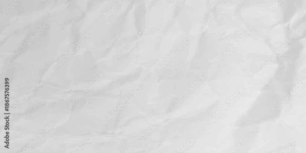 Fototapeta premium White clean crumpled paper background. Horizontal crumpled empty paper template for posters and banners. Vector illustration.