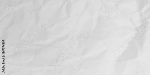 White clean crumpled paper background. Horizontal crumpled empty paper template for posters and banners. Vector illustration.