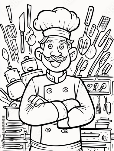 chef with a spoon and fork