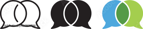 Chat bubble icon set conversation or speech dialogue symbol vector illustration concept