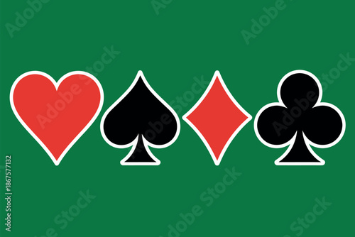 Playing Card Suit Symbols Icons