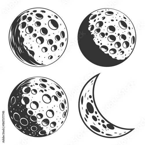 Bild auf Leinwand Moon phases illustration
