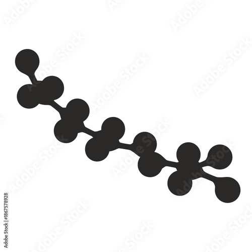 Molecular structure graphic with connected spheres