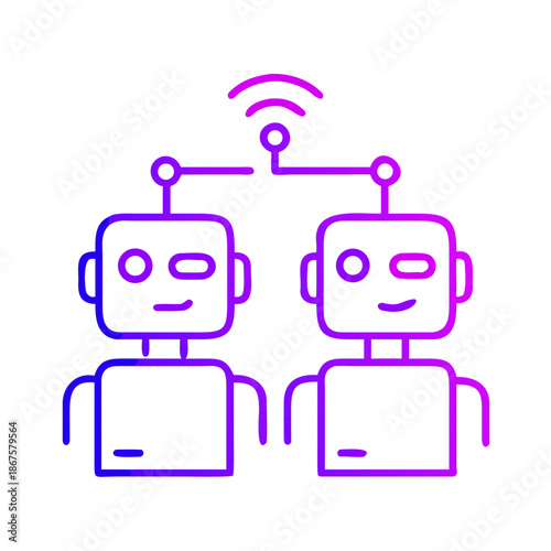 Two robots communicating