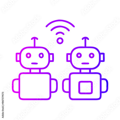 Two robots communicating