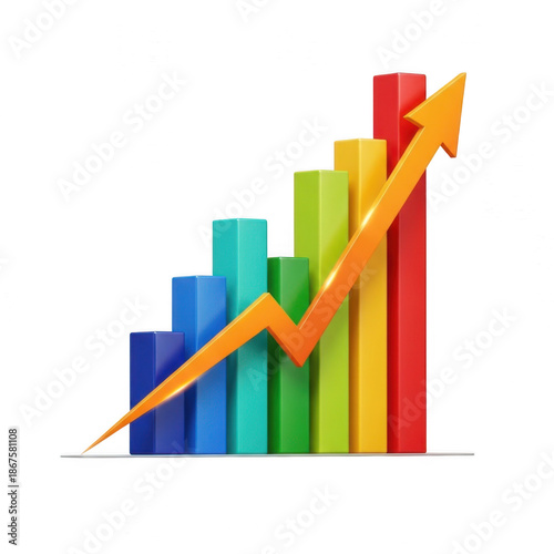 Colorful progress chart arrow isolated on transparent background Free Download Colorful progress chart arrow isolated on transparent background - GFXLoad