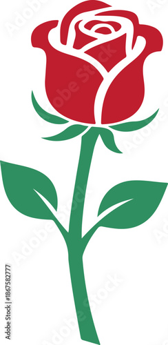 Elegant Black Rose Silhouette Vector – Minimalist Floral Icon for Tattoo, Logo & Decor