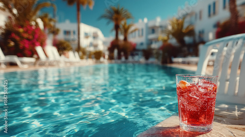 Pool relax drinks on a loun...