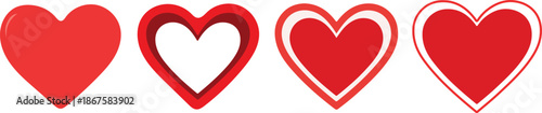 vector illustration of red heart Valentine's Day concept