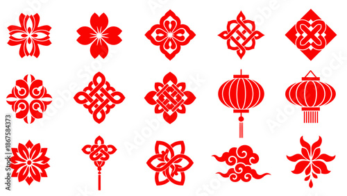 Traditional Chinese Red Paper Cut Decorations