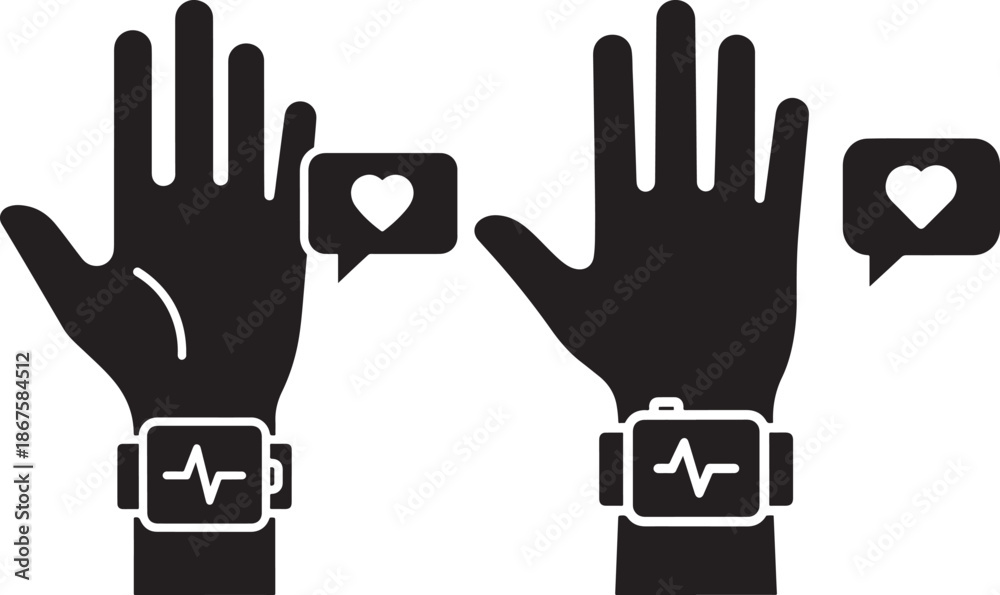Obraz premium Smart watch with heart rate notification
