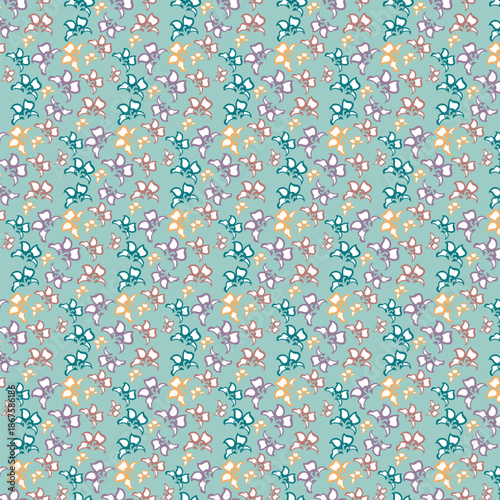 vector seamless pattern with flowers
