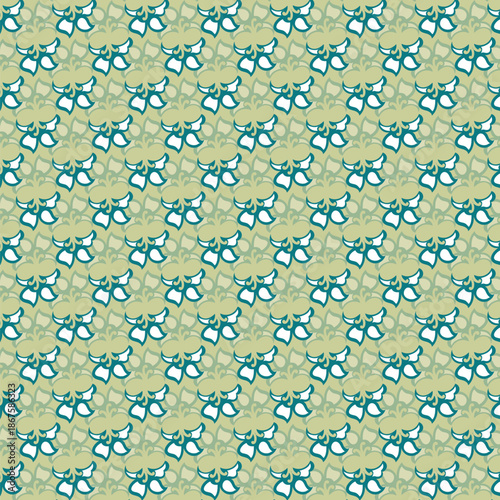 seamless pattern with blue flowers