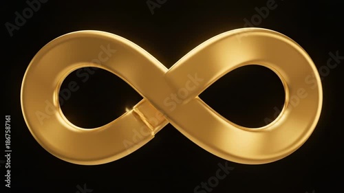 Wallpaper Mural Abstract motion graphic animation of a single endless golden ribbon smoothly weaving and transforming into a seamless continuous loop structure technology, corporate, abstract Torontodigital.ca