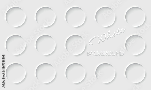 Minimal white background featuring  soft paper-cut circles and space for text