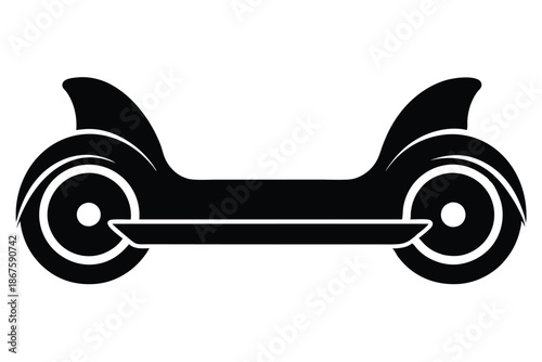 Modern Electric Hoverboard Silhouette for Technology and Sustainable Mobility Designs