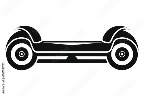 Two-Wheeled Self-Balancing Electric Hoverboard Silhouette Icon for Personal Urban Transportation