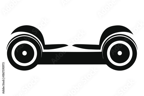 Urban Personal Mobility Hoverboard Silhouette Vector for Commuting and Eco-Friendly Travel