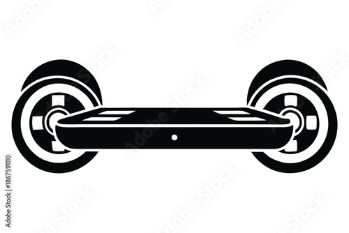 Perspective View Hoverboard Silhouette Graphic for Advertising Personal Electronic Gadgets