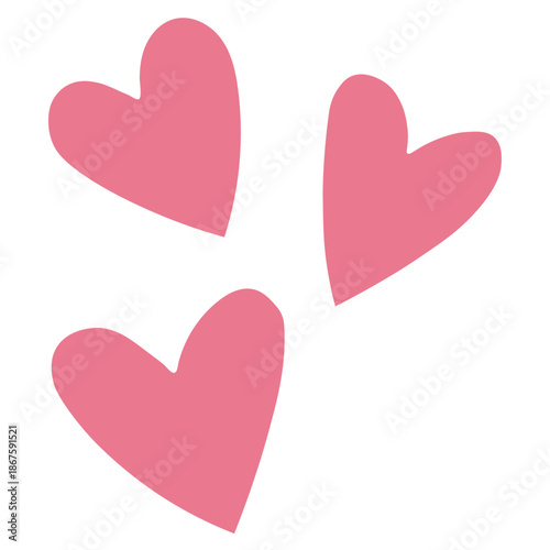 Three pink hearts on a white background Keywords: heart, hearts, pink, love, romance, symbol