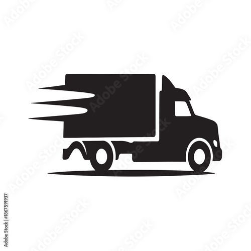 Truck with trailer isolated on white background vector illustration