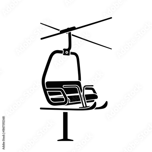 Skiing Icon Featuring Chairlift And Winter Sports Equipment