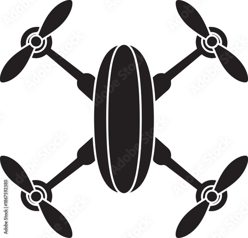 Drone aerial camera copter silhouette icon