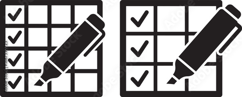 Checklist sheet marked by marker tool