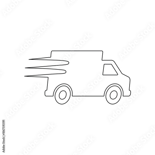 Fast delivery icon set. Free shipping, express delivery, 24 hours, fast van. Truck symbol on white background - stock vector