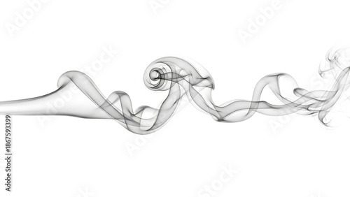 Elegant smoke trail isolated on transparent background