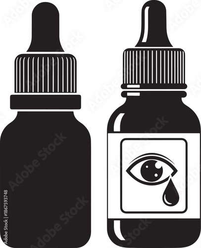 Eye drops bottle icon illustration