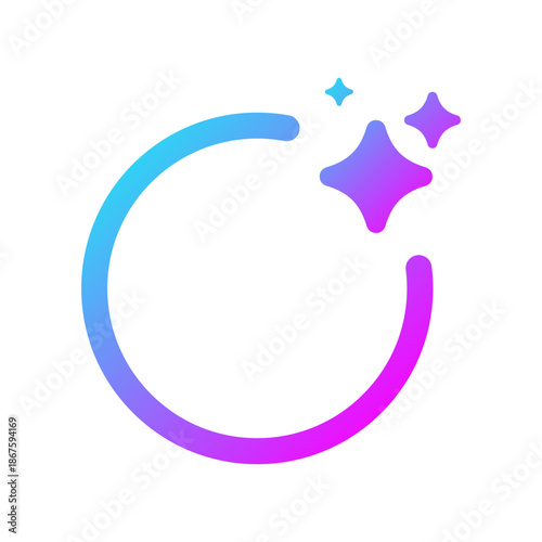 Gradient sparkles icon button, Generative AI logo icon magic sparkle stars symbol , Artificial intelligence sign. Vector ai generated icon logo