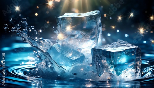 A Moment Of Water And Ice Sparkling In The Light