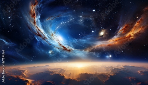 Vast Expanse Of Deep Space Filled With Swirling Nebulae And Countless Stars