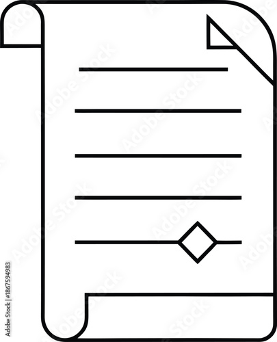 unwritten letter line art vector illustration on transparent background