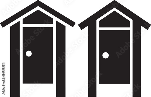 Black and white simple toilet structure