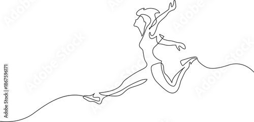 Diver mid-dive Vector