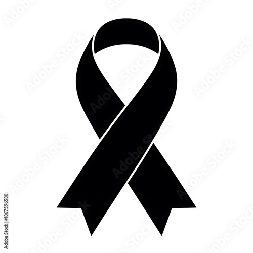 black awareness ribbon symbol