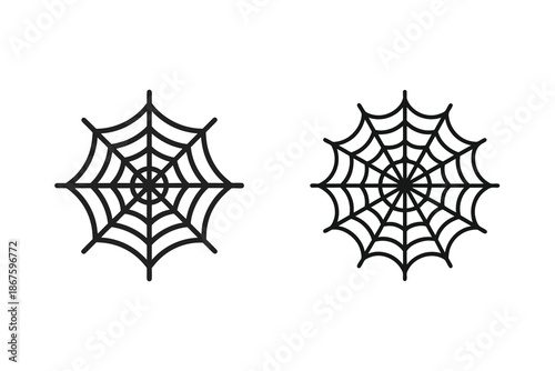 Spider Net Line Icon Silhouette Illustration