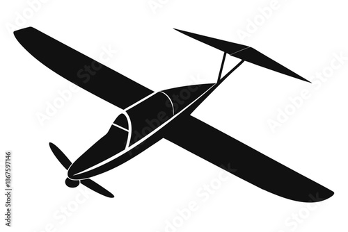 Professional Aviation Glider Silhouette for Corporate Identity and Aerospace Marketing