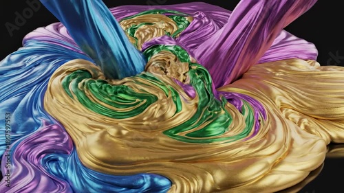 Wallpaper Mural Abstract motion graphic animation showing various streams of colorful non-Newtonian liquid flowing and blending together in smooth, hypnotic patterns corporate, dynamic, liquid Torontodigital.ca