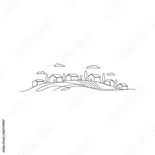 Vector illustration of an abstract nature background featuring a cartoon car and eco truck traveling on a green road under a summer sky for sustainable transportation design