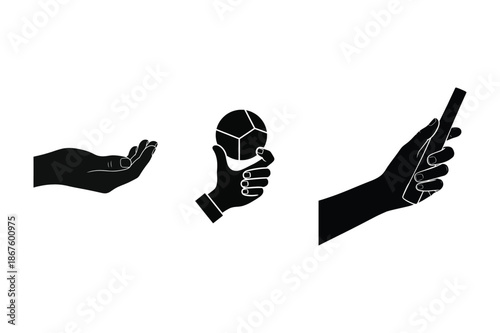 Kindly Hand Stock Vectors, Clipart silhouette vector art 